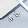 wholesale S925 Sterling Silver Cloud-Pull Jewelry Moon Cat Ear Studs, Personalized Minimalist and Versatile, Direct from Manufacturer Wholesale-0-3