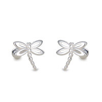wholesale 925 Silver Chinese Style Earring Series For Women, Screw-back Ear Cartilage Studs In Pure Silver Wholesale-Single Dragonfly Silver