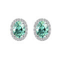 wholesale 925 Sterling Silver Oval Moissanite Earrings Women Summer New Fashion Ins Versatile Ear Cartilage Studs Simple High-end Earrings-0-12