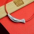 wholesale 925 Sterling Silver Retro Style Year-after-Year Abundance Small Fish Red String Bracelet for Women, Chinese National Trend Kissing Fish Luck-Bringing Hand Accessory-0-6