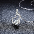 S925 Sterling Silver Moissanite Pendant Necklace, Light Luxury Style-0-1