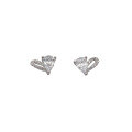 wholesale S925 Sterling Silver Fashion Semi-Sweet Creamy Sweetheart Zircon Heart Stud Earrings for Girls, Minimalist Ear Accessories-0-4