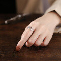 wholesale S925 Sterling Silver Minimalist Creative Trendy Star Moon Ring Ins Forest Style Index Finger Ring for Women-0-3