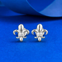wholesale S925 Silver New Alloy Pulled Silk Light Surface Iris Ear Stud Fashion Luxury Temperament Versatile Style-E620 White Gold Polished Iris Earrings 925 Silver