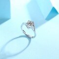 925 Sterling Silver Moissanite Heart Ring, Cross-Border Hot-Sell-0-2