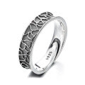 wholesale S925 Sterling Silver Korean-style Trendy Irregular Textured Vintage Adjustable Index Finger Single Ring-0-4