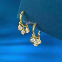 wholesale S925 Silver New Jewelry Trendy Vintage Fringe Bell Ear Clips Stylish Personality Earrings High-end Versatile-E632 Gold > 925 Silver