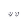wholesale S925 silver summer minimalist hollow ear clips Korean version smooth drop small hoop earrings G9677-0-2