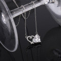 wholesale S925 Silver Tide Xiaobai Heart Necklace for Women, Summer Minimalist Luxury Small New Collarbone Chain 520 Valentine's Day Gift-0-2