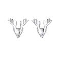 wholesale S925 Sterling Silver Deer Head Elk Minimalist Ear Studs Unisex Korean Style Cool Earrings-0-4