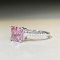 wholesale S925 Sterling Silver Colored Gemstone Ring Cherry Pink Diamond Simple Four-Prong High Carbon Diamond Ring Ice Flower Cut Ring for Women Wholesale-0-2