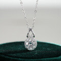 925 Sterling Silver 1ct Moissanite Necklace, Classic Gourd Pendant-0-4