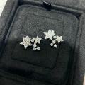 S925 Silver Micro-Pavé Moissanite Star Stud Earrings-0-2