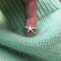 wholesale 925 Sterling Silver Matte Sandblasted Starfish Ring Minimalist Stackable Star Ring for Women-Silver Adjustable opening