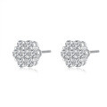 Sterling Silver Hip-Hop American Style Moissanite Snowflake Stud Earrings for Men and Women-0-3