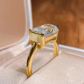 wholesale S925 Sterling Silver Gold-Plated 7*11mm Rectangular Ice-Cut Ring, Everyday European and American Style-0-3