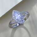 wholesale S925 Sterling Silver 4*8mm Marquise Zircon Halo Elegant Fashion Ring for Women Wedding Party-0-5