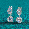S925 Sterling Silver Moissanite Earrings for Women, Minimalist Round Stud Earrings-0-5