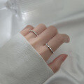 wholesale S925 Silver Small Fresh Bamboo Joint Couple Rings Korean Version Sweet Men and Women's Temperament Ring J7662-0-1