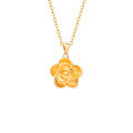 S925 Sterling Silver K Gold Pendant Necklace with Gourd and Plain Pi-0-3