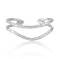 wholesale S925 Sterling Silver Double-Layer Line Openwork Bracelet for Women, Minimalist Style, Small Carved Pattern Bangle-0-0