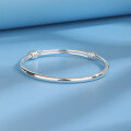 wholesale 999 Sterling Silver Plain Bangle Women's Daily Korean Simple Style Legacy Bracelet Minimalist Circle Mother's Day Gift Wholesale-0-1