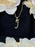 S925 Silver 18k Gold-Plated Moissanite Alphabet Pendant Necklace, DIY Gift-0-13