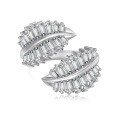 wholesale S925 Sterling Silver Light Luxury High-End Delicate Small Fresh Floral Leaf Design Unique Marquise Open Adjustable Ring-0-5