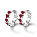 wholesale 925 Silver Cross-border Exclusive Small and High-end Heart-shaped Drip Oil Earring Set for Women Wholesale-0-9
