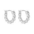 wholesale S925 Sterling Silver 738 Korean Version Rope Hoop Earrings Ins Minimalist Personality Retro Elegant Twist Earrings for Women-0-5