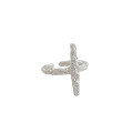 wholesale S925 Sterling Silver 281 Korean Version Ins Crinkle Cross Ring Women Small Unique Design Minimalist Silver Ring-0-4