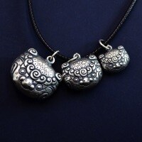 wholesale Vintage sterling silver handmade chain DIY pendant for Pi Xiu wealth attraction, car keychain accessory, Taotie ornament-Thin model 5000349