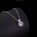 S925 Silver Classic Six-Prong One-Carat D Color Moissanite Necklace-0-1