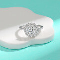 wholesale S925 Sterling Silver Cross-Border Luxury Full Moissanite Round Pack Ring, Advanced and Versatile Fashion Women's Jewelry Wholesale-0-2