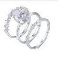 wholesale S925 Silver Moissanite Three-Piece Set Ring Women's Viral Minimalist Fashion Jewelry Wholesale from Source Factory-0-6