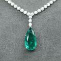 wholesale 925 Silver Gold-Plated Pendant Chain with High-Carbon Diamond and Emerald Pear-Cut Drop for Evening Fashion Women's Necklace-0-2