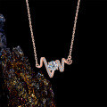 Metal Micro-Pave Moissanite Love Letter Necklace for Women-0-1