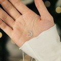 wholesale S925 Sterling Silver Popular Cross-Border Women's Necklace, Advanced and Exquisite Star and Moon Pendant Design, Versatile Crescent Collarbone Chain-0-3