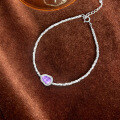 wholesale S925 Sterling Silver Crushed Amethyst Gourd Necklace and Bracelet Set, Minimalist Chinese Style with a Touch of Luxury Design-0-2
