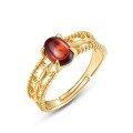 wholesale S925 Sterling Silver Gold-Plated Japanese and Korean New Retro Versatile Pomegranate Ring for Women, Small Batch Design Hand Jewelry Wholesale-0-4