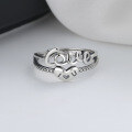 wholesale S925 Sterling Silver Double-Layer Love Letter LOVE Ring, Personalized, Fashionable, Exquisite, Versatile Ladies' Band-0-1