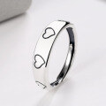 wholesale S925 Sterling Silver Minimalist Heart Korean Style Elegant Aloof Wind Women's Ring Small Vintage Retro Distressed Ins Ring-0-1