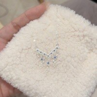 wholesale S925 Sterling Silver New Chinese-style Bohemian Dreamcatcher Tassel Necklace, Exquisite and Ethereal Women's Minimalist Advanced Collarbone Chain-Silver 925 silver