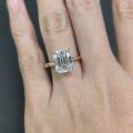 wholesale 9/10/14/18K Gold Old Money Style 4-Carat Moissanite Asscher Cut with Certificate Ring, High-End Feel-0-4