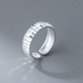 wholesale S925 Sterling Silver Fresh and Sweet Ins Style Exquisite Irregular Stepped Engraved Crease Ring R02870-0-2