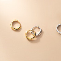 wholesale S925 silver Möbius loop small and elegant smooth twisted ear cuff for women G8745-S925 silver pair gold 925 silver
