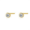 18K Gold-Plated S925 Silver Earrings with Moissanite for Women-0-3