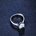 S925 Silver Four-Claw 2-Carat Moissanite Solitaire Engagement Ring-0-2