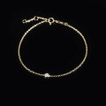 wholesale S925 Sterling Silver Gold Plated 25mm Round Solitaire Moissanite Bracelet Adjustable Minimalist-0-1