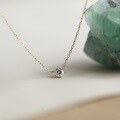 wholesale 14k Gold S925 Silver Classic Six-Prong Setting Single Zirconia Pendant Choker Necklace for Women-0-1